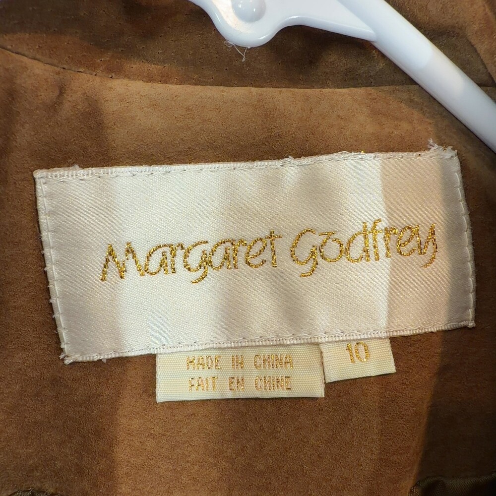 Margaret Godfrey Brown Suede Leather Blazer Jacket Womens Size‎ 10 - Picture 2 of 13
